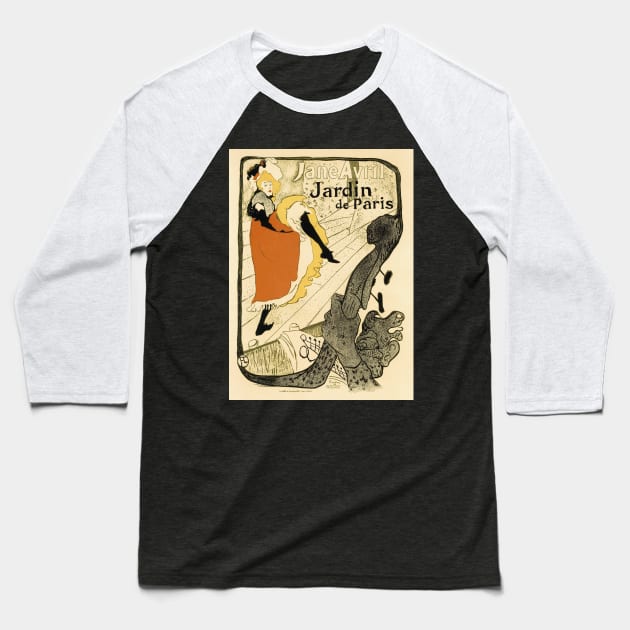 Jane Avril by Toulouse-Lautrec Baseball T-Shirt by MasterpieceCafe